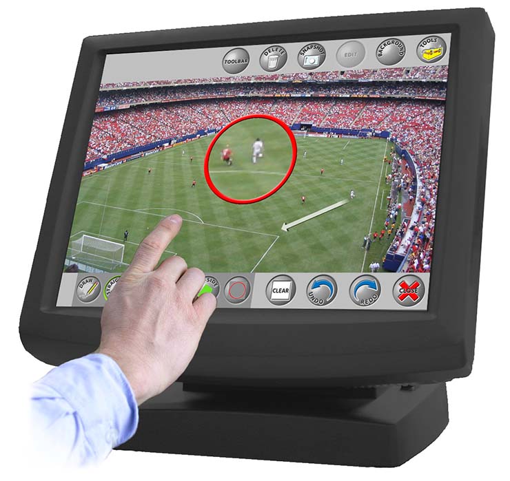 MobileTV with POINT-HD showing the remote touchscreen and point-hd telestrator interface
