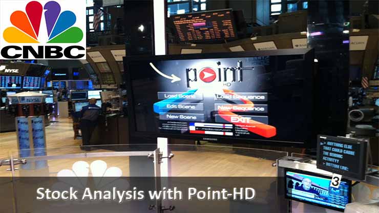 CNBC with POINT-HD on studio touchscreen with main point-hd menu